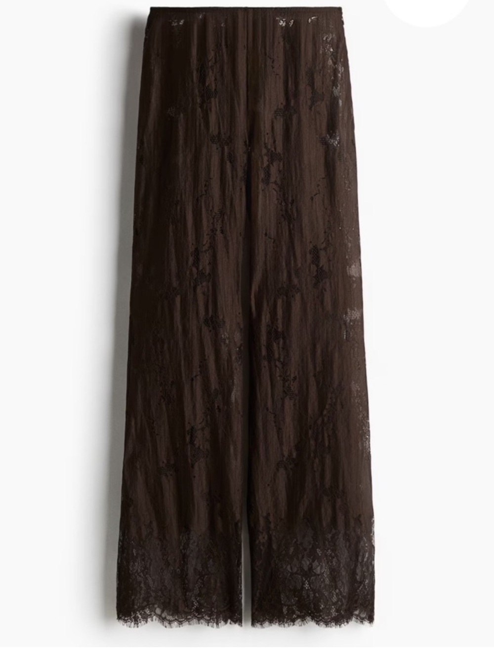 H&M Dark Brown Lace Wide-Leg Trousers
